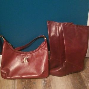 Vintage Aigner leather boots n bag